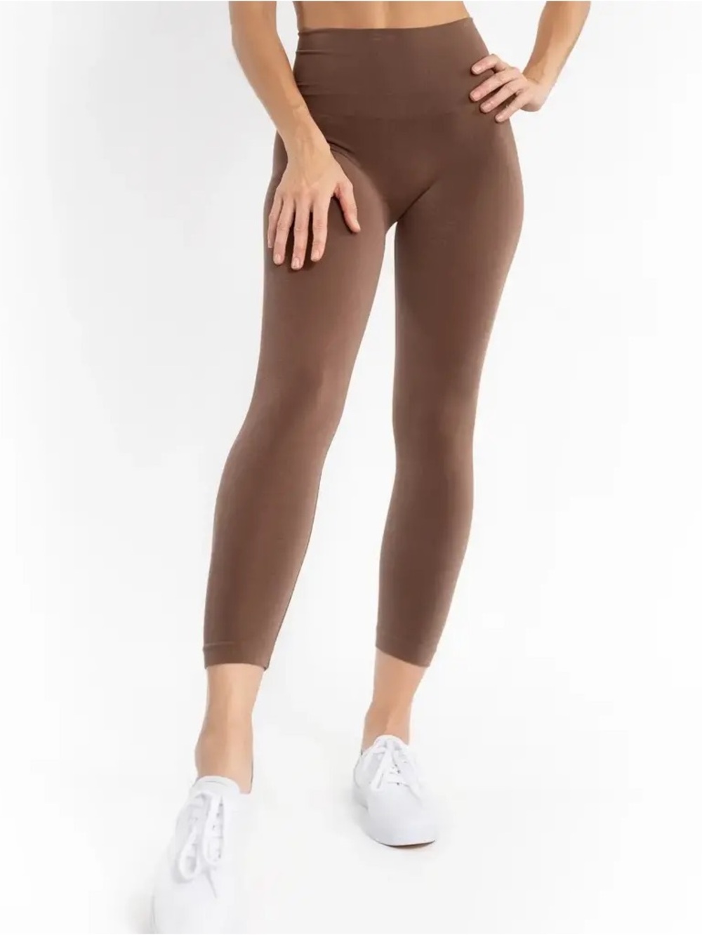 Women's Brown Seamless High Waisted Athletic Leggings Toffee ET2004